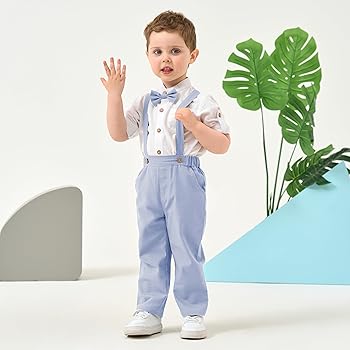 Completo Elegante Bambino 4 Pezzi - Camicia, Fiocco, Bretelle E Pantaloni Per Cerimonie E Matrimoni - Foto 2