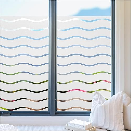 Vista 41 de rabbitgoo Película de privacidad para ventana, película de privacidad de vidrio esmerilado, esmerilado para ventanas, para vidrio, no adhesiva