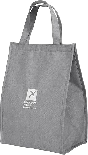 Miniatura 1 de PATIKIL Bolsas de almuerzo aisladas de 9 pulgadas, bolsa térmica portátil para alimentos con bolsillo interno para hombres y mujeres, color negro