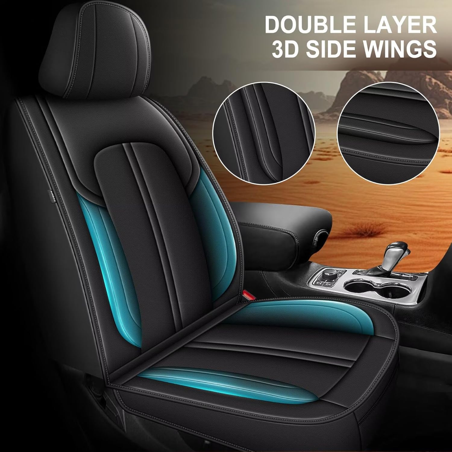 for Jeep Grand Cherokee Custom-fit Seat Covers 2007-2010,Laredo,Limited,Overland,SRT-8, 5 Seats Full Set Faux Leather Seat Cover Grand Cherokee Accessories - Black