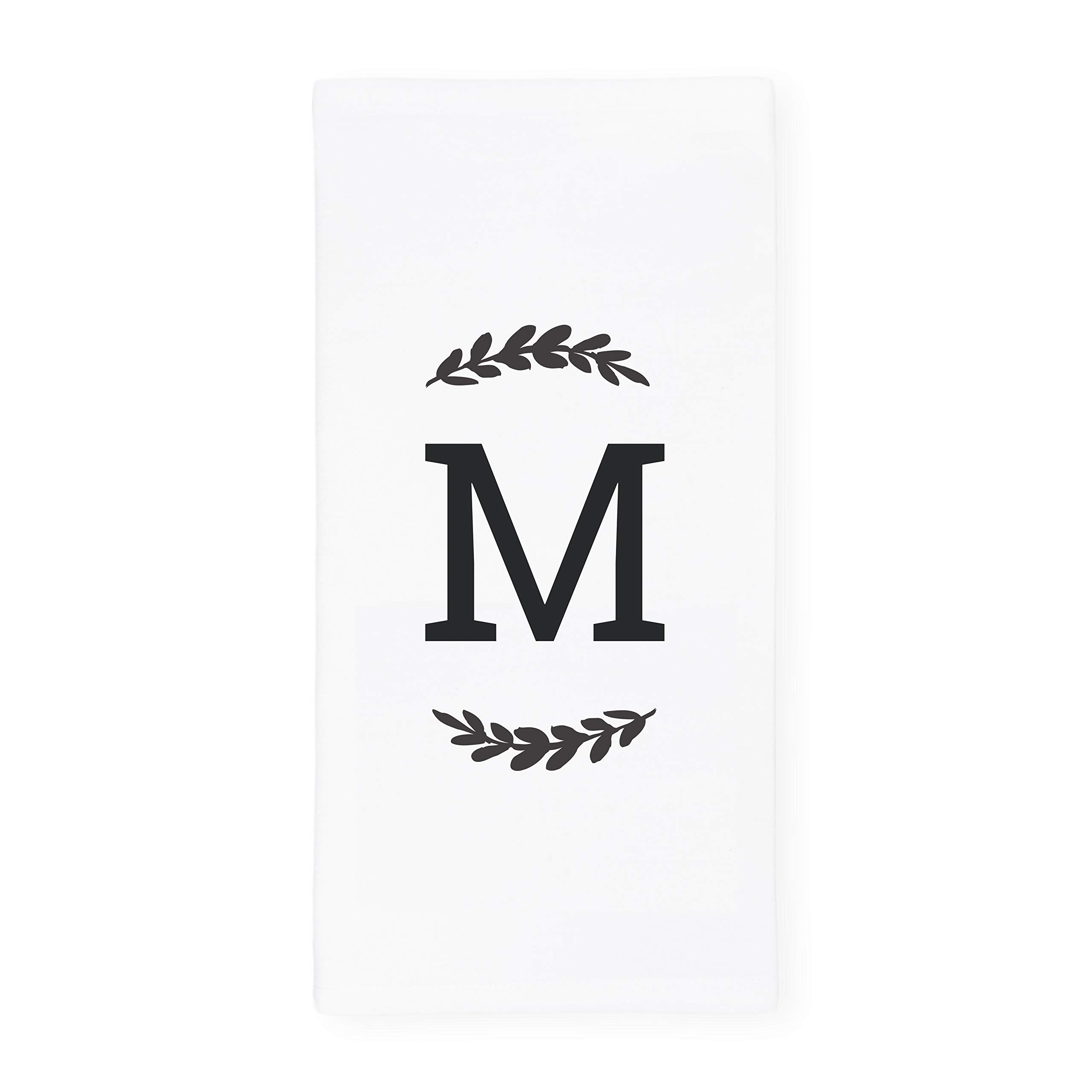 Personalized Single Monogram Initial M Soft Absorbent Kitchen Tea Towel, Flour Sack Towel, Dish Cloth