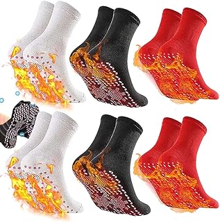 6 pares de meias AFIZ para emagrecimento de turmalina, AFIZ Turmalina Health Socks, VeinesHeal Hipertermia, meias magnéticas de auto-aquecimento, meias termoterapêuticas para massagem