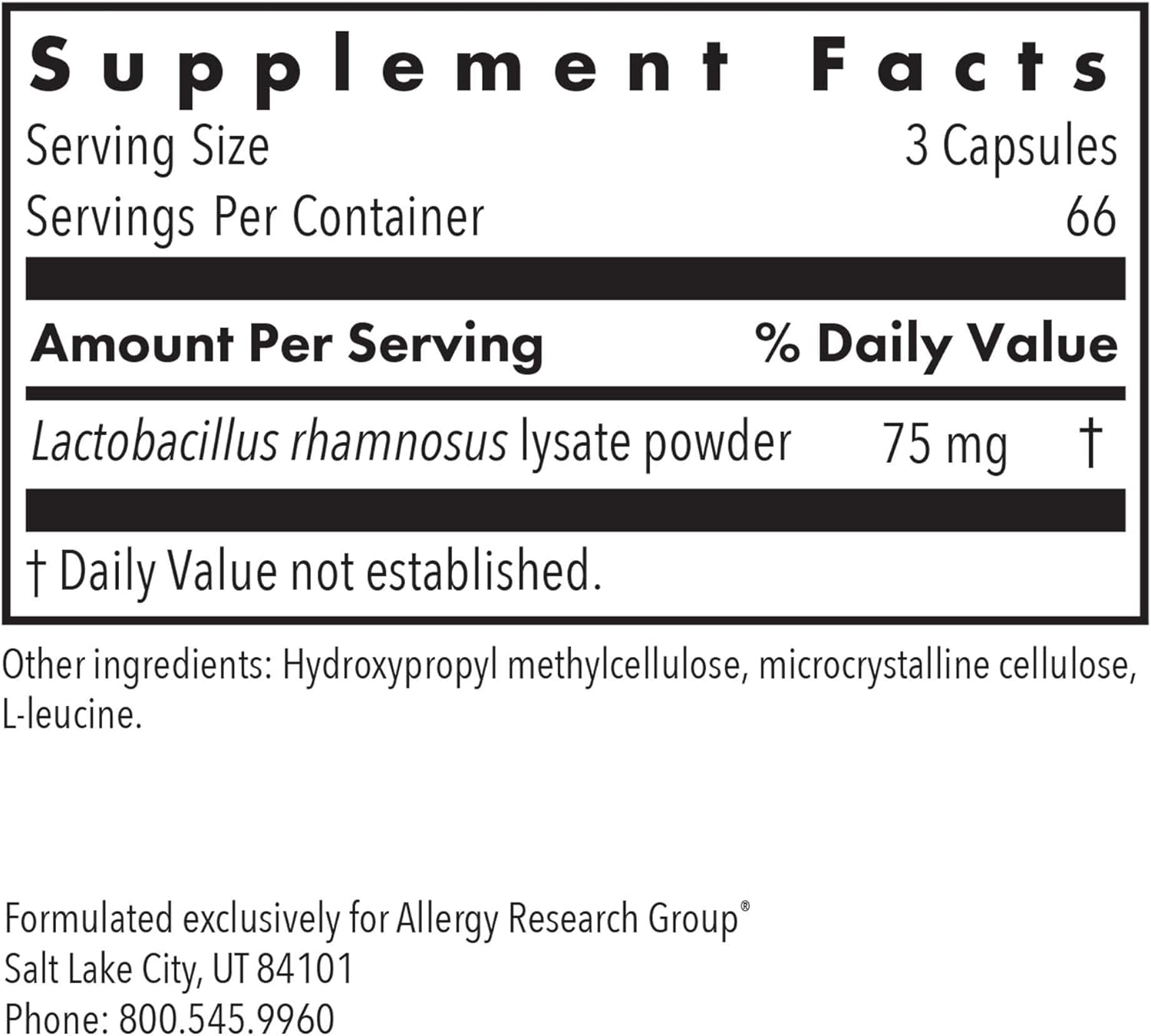 Allergy Research Group ImmunoBiotic Pro - Supports Immune System & Gut Barrier Function - Postbiotic Immune Regulator with Lactobacillus Rhamnosus Lysate - 66 Servings - 200 Capsules - Image 3