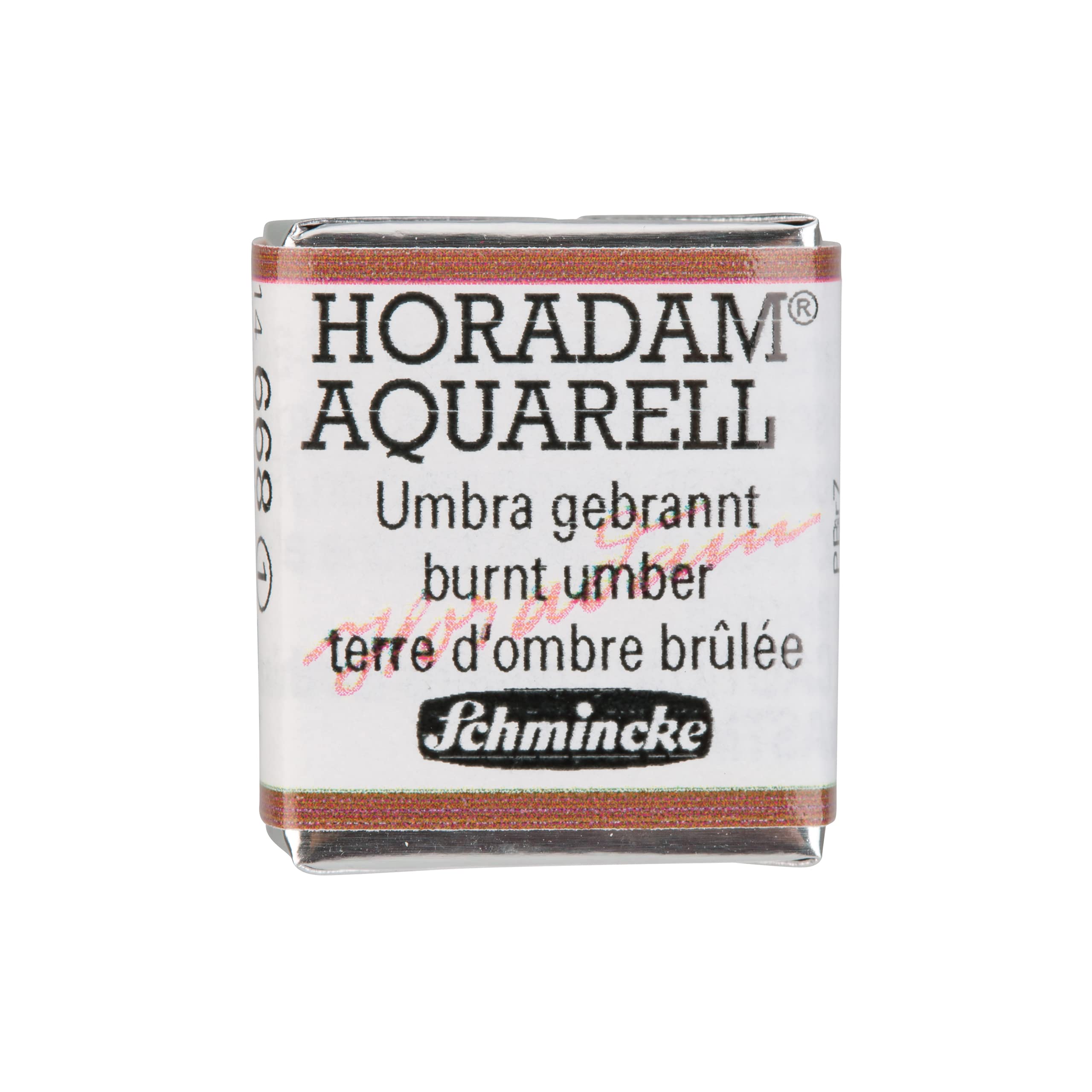 Schmincke 668 Burnt Umber - Horadam® Aquarell - Finest Artists' Watercolours, 14 668 044, 1/2 Pan