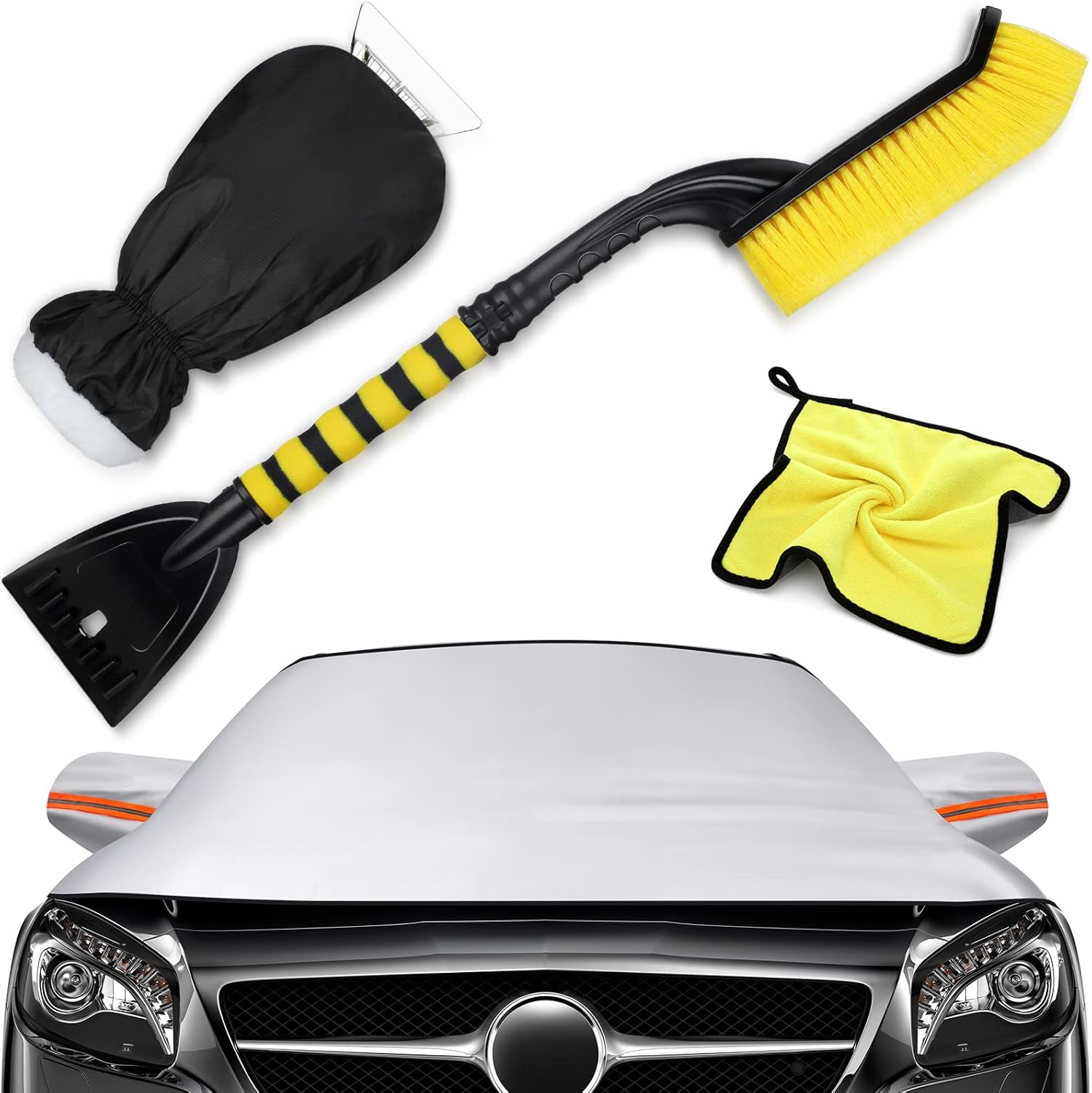 4 Pcs Car Windshield Snow Cover Kit Car Windshield Cover