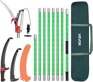 VEVOR Manual Pole Saw, 3.87-27 ft Extendable Pole Tree Pruner with Sciss...