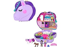 Polly Pocket Jumpin' Style Pony Compact Playset Horse Gift Set for Girls