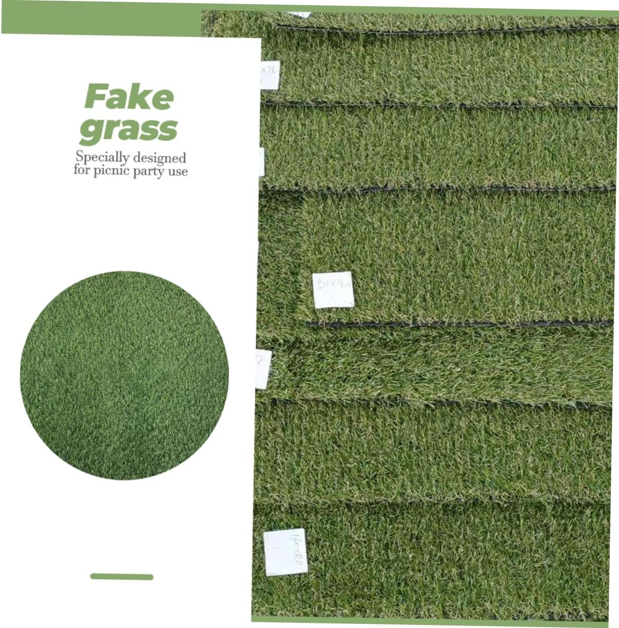 Totority Simulated Grass Table Mat Outdoor Faux Placemat Manhole Cover Decorative Turf