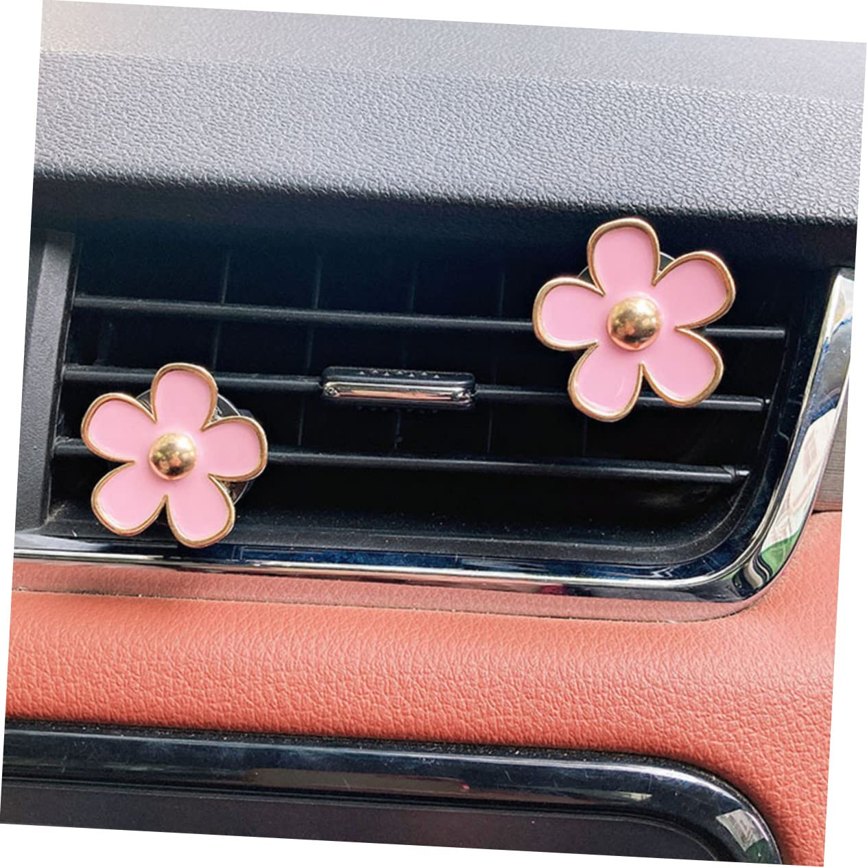NUOBESTY 5 Sätze Auto- -blumen-luftclip Legierungs-blumen-auto- Klimaanlagen-steckdosenclip Stimmungsaufheller 6 Stück * 5