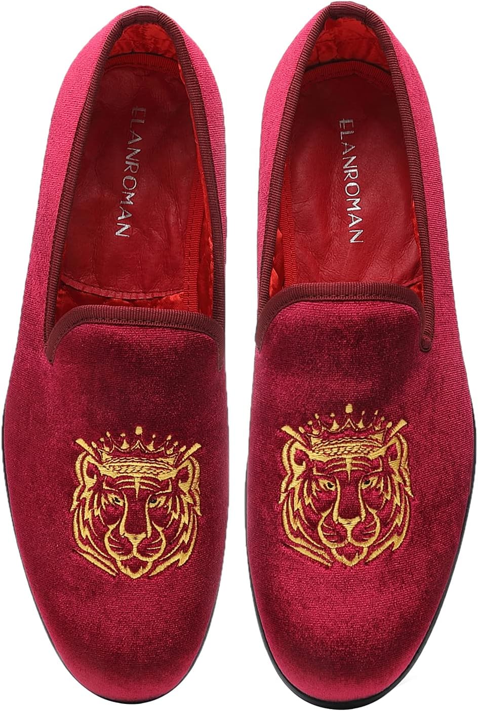 - Men's Loafers Velvet Embroidery Slip on Penny Party Wedding Prom Shoes