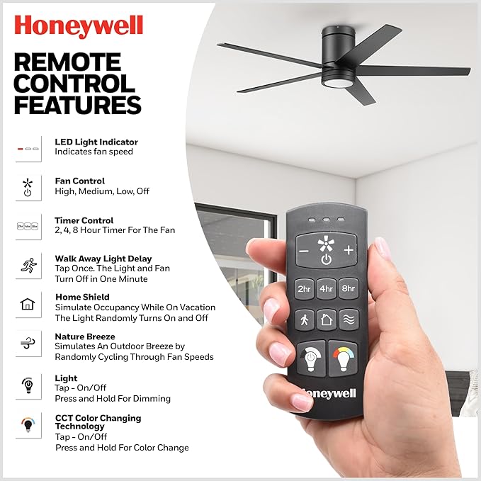 Ventilador de Techo 52 Pulgadas con Luz LED y Control Remoto miniatura 5