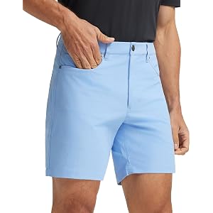 M MAELREG Golf Shorts Men 7" 9" Inseam Lightweight Quick Dry Stretch Flat Front Casual Moisture Wicking Mens Dress Shorts