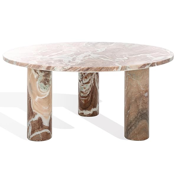 Elegant White and Brown Marble Table
