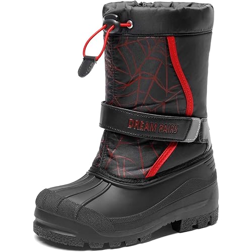 DREAM PAIRS Boys & Girls Mid Calf Water-Resistant Winter Snow Boots for Toddler/Little/Big Kid