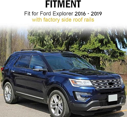 Miniatura 2 de Barra transversal de 220 libras para Ford Explorer 2016-2019, barra transversal, accesorios para portaequipajes (con rieles laterales de techo)