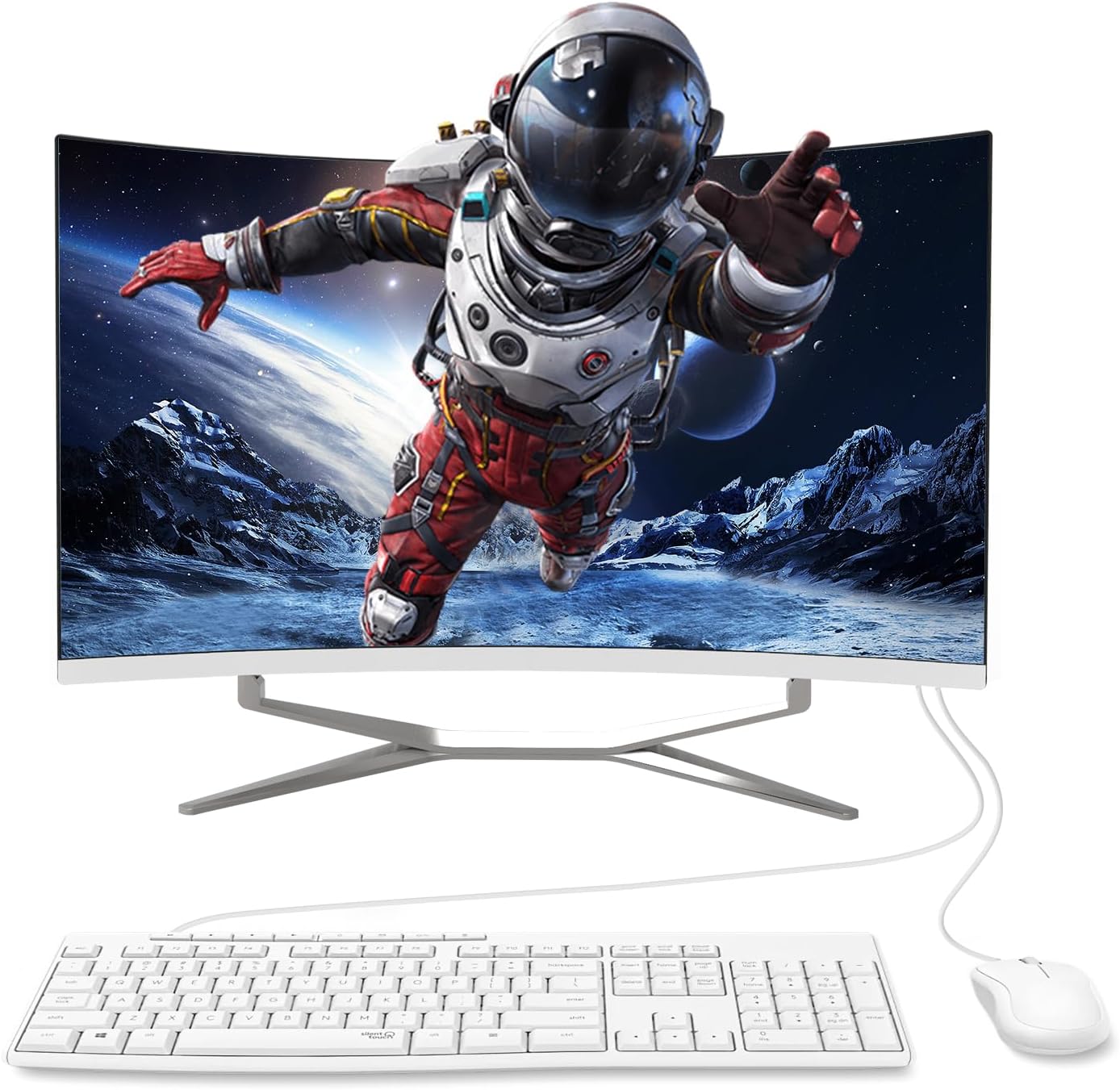 All-in-One Desktop, All-in-one Computer PC, 27 inch Curved Computer Monitor Computers, 8GB RAM 512 SSD, WiFi and Bluetooth, Keyboard and Mouse, White (N100/8G/512G) All-in-One Desktop, All-in-one Computer PC, 27 inch Curved Computer Monitor Computers, 8GB RAM 512 SSD, WiFi and Bluetooth, Keyboard and Mouse, White (N100/8G/512G)