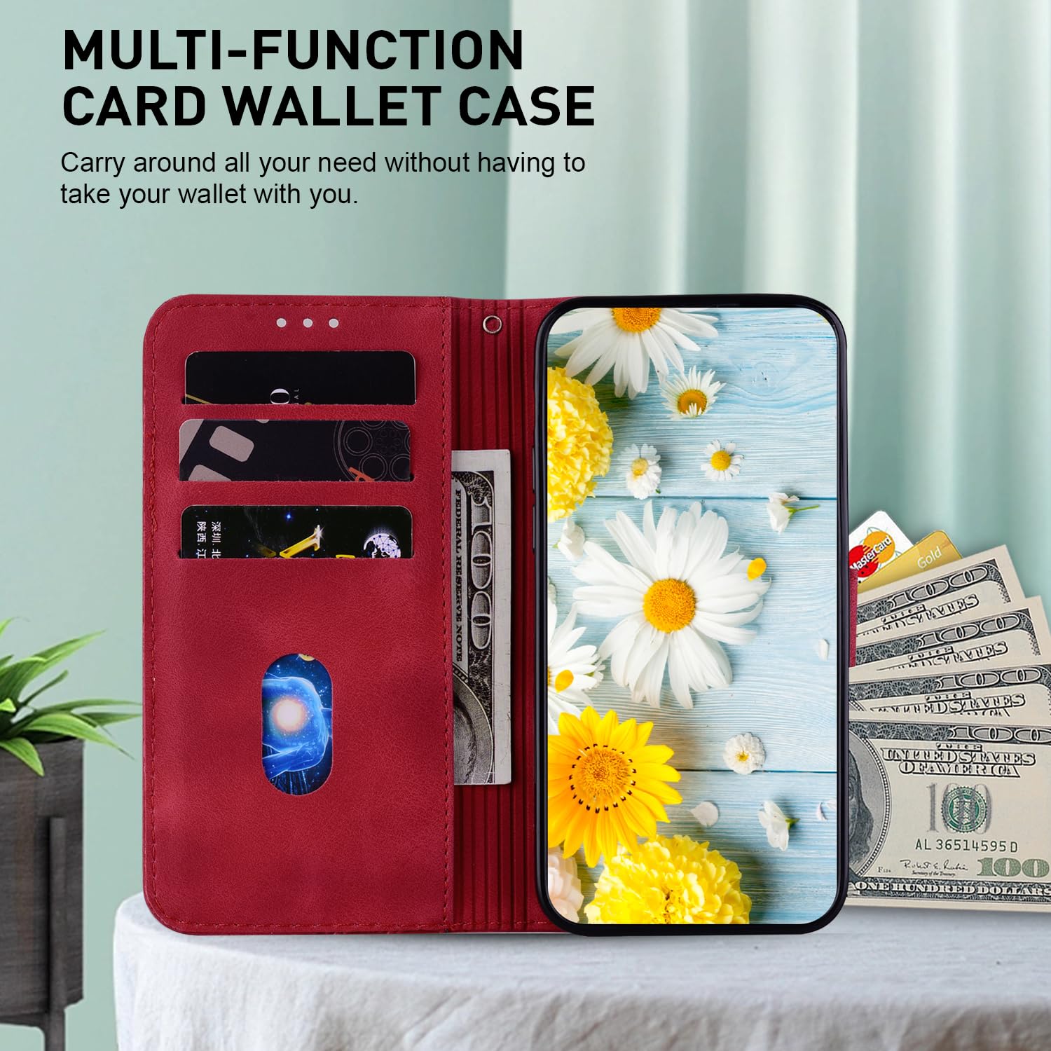 Rosbtib Case for Motorola Edge 50 Ultra 5G Case PU Leather with Card Slot Stand Function Magnetic Flip Case for Moto Edge 50 Ultra 5G 6.7 inch 2024 - Image 3