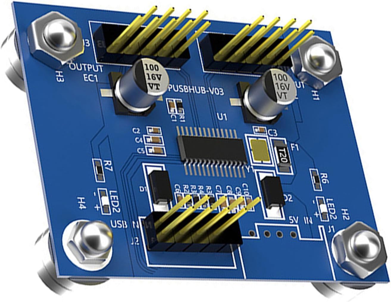 9Pin USB Splitter Expansion Card 1 to 2 USB2.0 9-Pin Extension Adapter Board for Desktop Motherboardd Header Internal USB Splitter