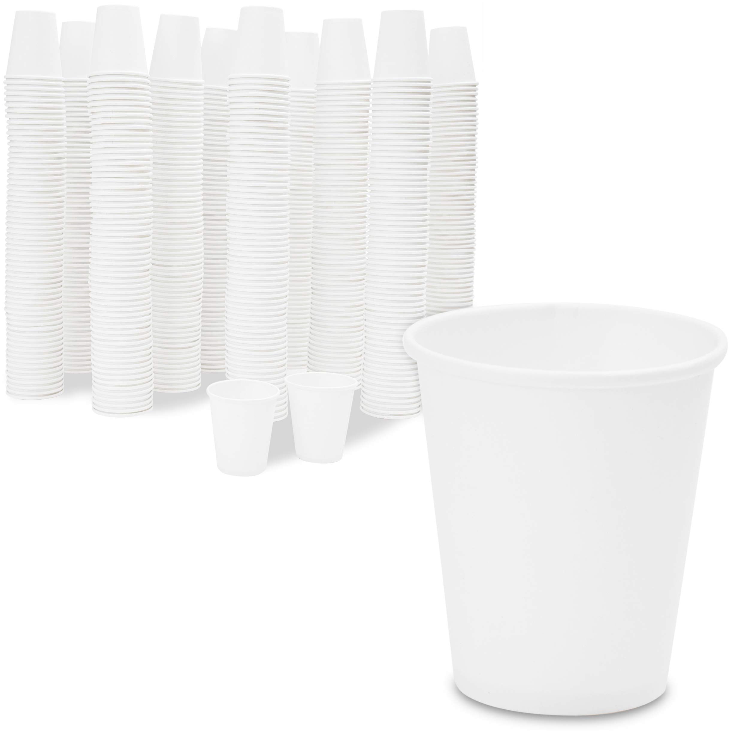 600-Pack of Small Disposable Paper Cups for Bathroom, Mouthwash, Dentistry, 88 ml, White