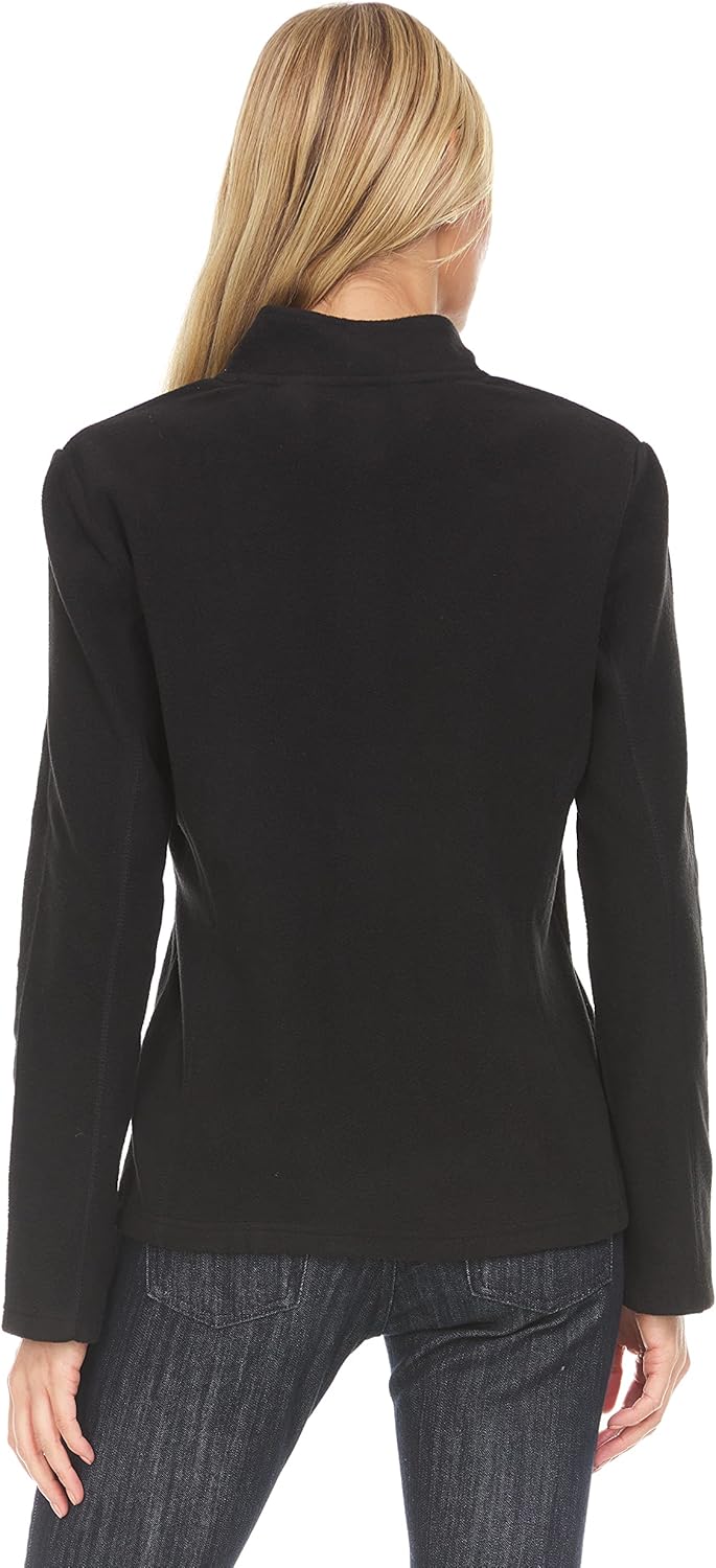 Swiss Alps Women Quarter Zip Pullover Fleece Stand Collar Long Sleeve Polar Soft Lightweight Sweatshirt Jacket - Image 4