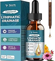 Organic Liposomal Lymphatic Drainage Drops - 11-in-1 Supplement with Echinacea, Elderberry, Dandelion for Lymph & Immune Support, 2 fl oz