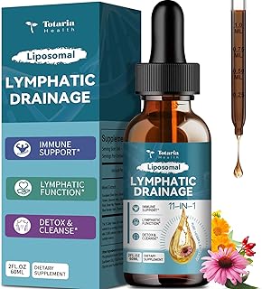 Liposomal Lymphatic Drainage Drops - 11 in 1 Organic Lymphatic Drainage Supplement with Burdock Root, Echinacea, Elderberry, Calendula, Cleavers Herb, Dandelion Supports Lymphatic Health 2 FL.OZ