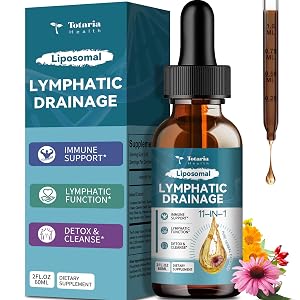 Liposomal Lymphatic Drainage Drops - 11 In 1 Organic Lymphatic Drainage Supplement with Burdock Root Echinacea Elderberry Calendula