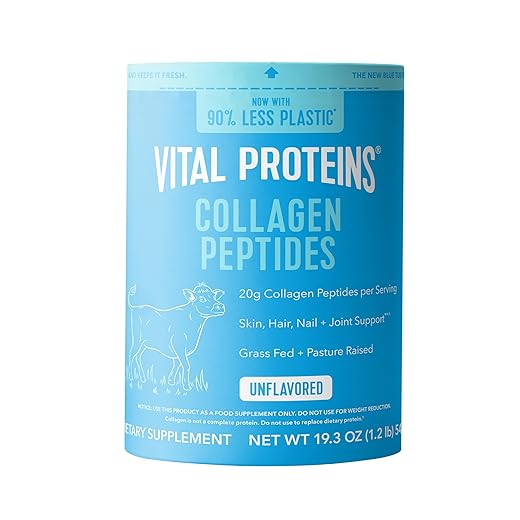 Vital Proteins Collagen Peptides Powder, Promotes Hair, Nail, Skin, Bone and Joint Health, Zero Sugar, Unflavored 19.3 OZ