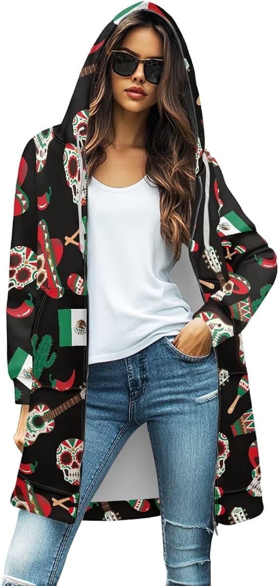 Long Hoodies For Women Long Sleeve Zip Up Oversized Sweatshirts Casual Lightweight Jackets With Pockets