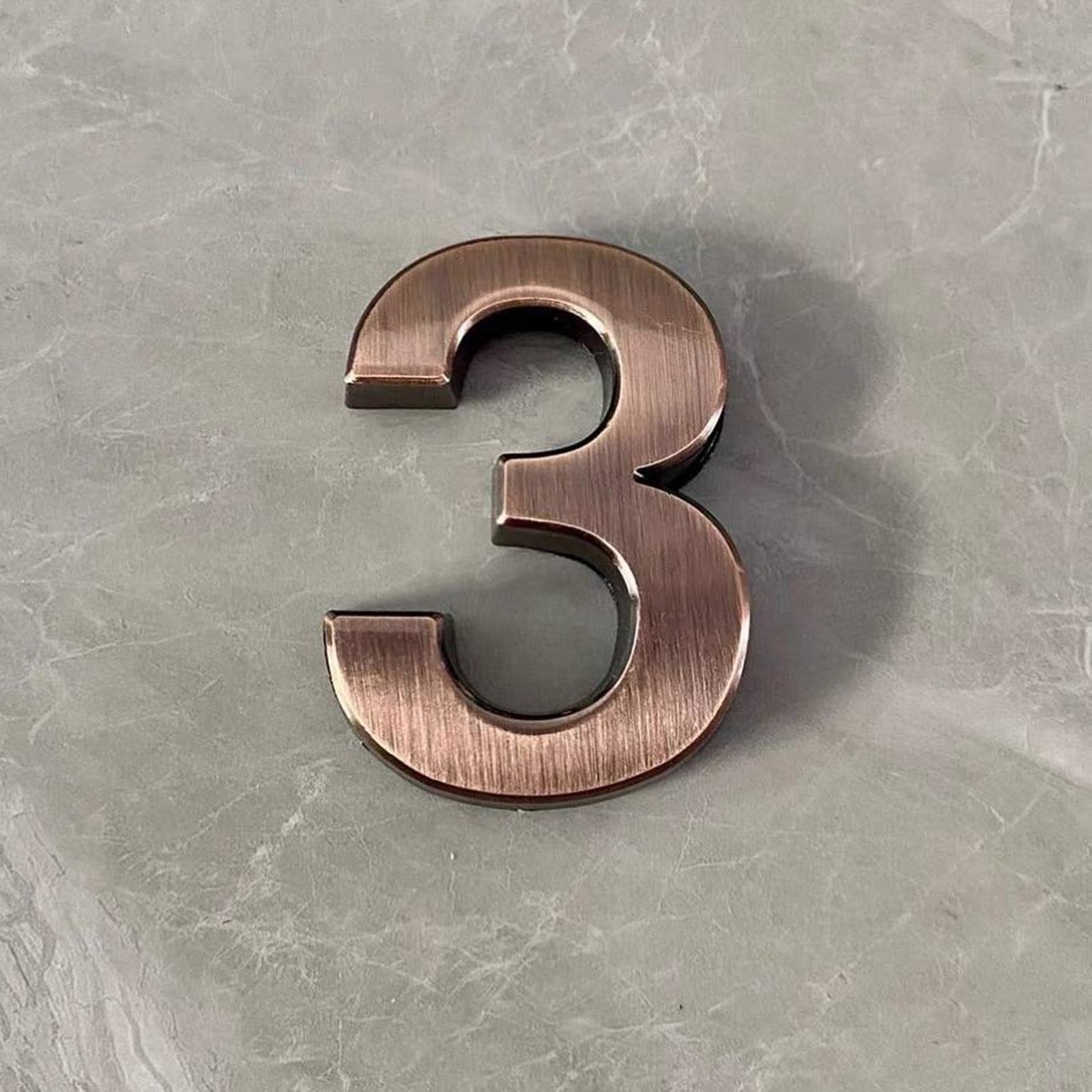 2 Inch Self Adhesive House Numbers Sticker 5cm Modern Door Number Bronze/Silver Mailbox Address Sign, for Wall Decor Garden Apartment Cafe Hotel Office Street Room Yard Exterior Decorative(Bronze 3)