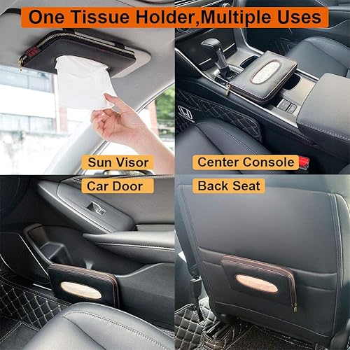Miniatura 5 de Cartisen Soporte para pañuelos de automóvil, soporte para pañuelos para visera de automóvil, soporte de servilleta para visera de automóvil, soporte