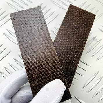 1 Pair Brown Micarta Knife Handle Scales Slabs Sword Handles Grips Knives Custom DIY Material Tool for Blank Blades 160X50X8MM