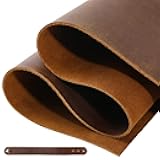 RingSun 12''X24'' Genuine Leather Sheets for Crafts Full Grain Leather Tooling Leather (2mm) Thick Cowhide Leather Pieces Square, Dark Brown