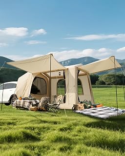 SUV Tent Attachment for Camping, Car Tents for SUV Tailgate Tents with Screen Room & Awning,Easy Set Up Car Camping Pop Up Tent