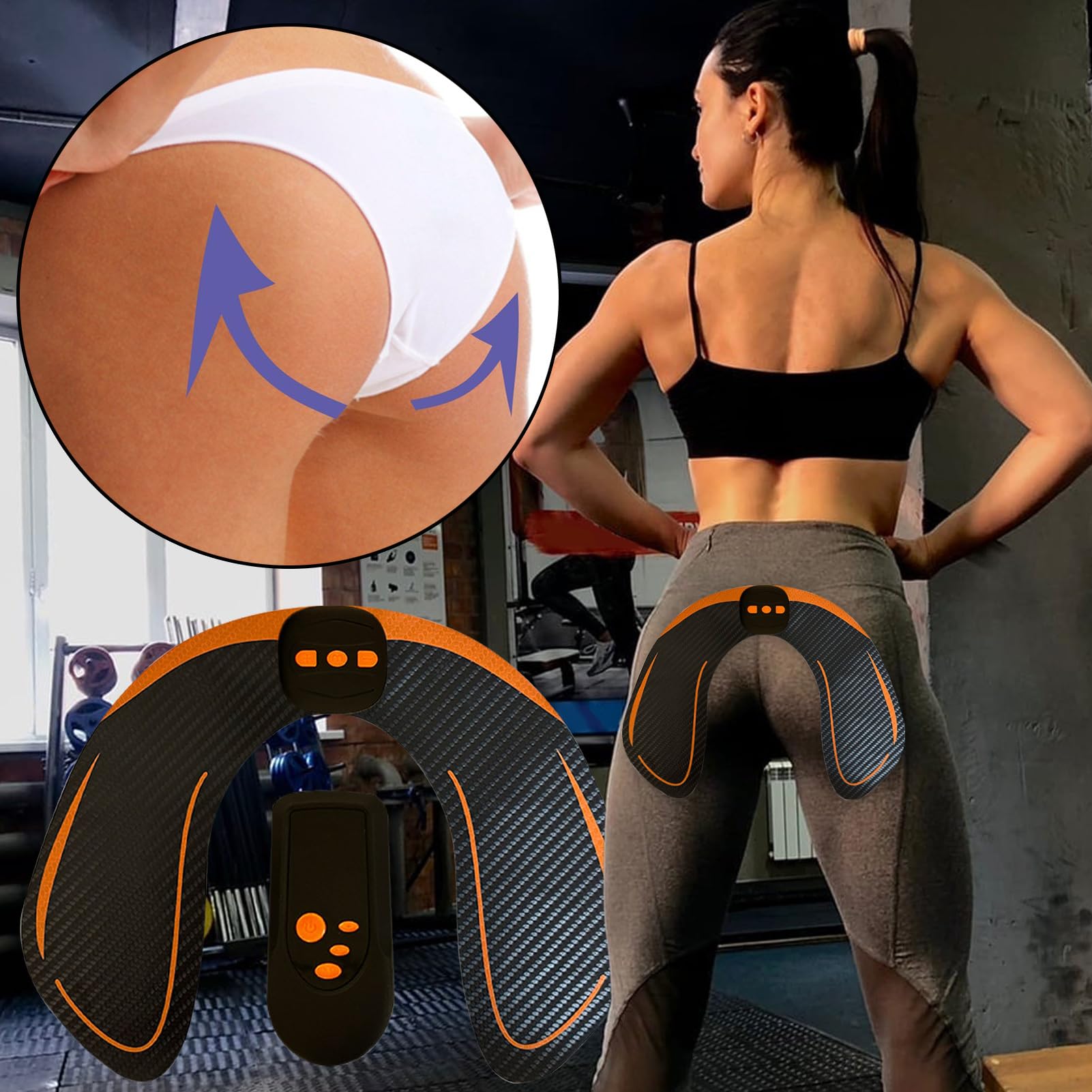 Ceinture d'Entraînement pour Fessiers - Stimulateur Fessier Électronique Tonifiant Musculaire | Ceinture d'Entraînement Physique Beauté Corporelle pour Niveaux