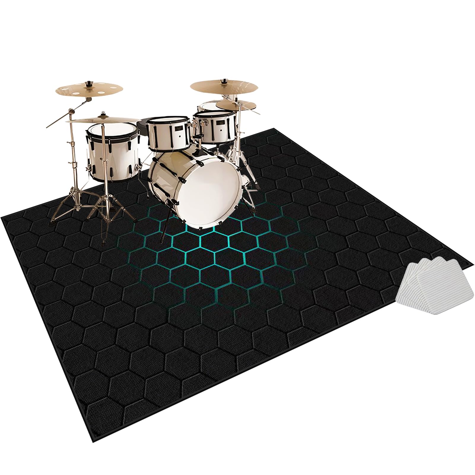 Drum Teppich Schallschutzmatte Schlagzeug Teppich 120 x 100 cm Schlagzeugteppich Drum-Matten-Teppich Schalldicht Teppiche Schallschutz Teppich Drum Rug Drum Matte Drumteppich Musikinstrumentenmatte
