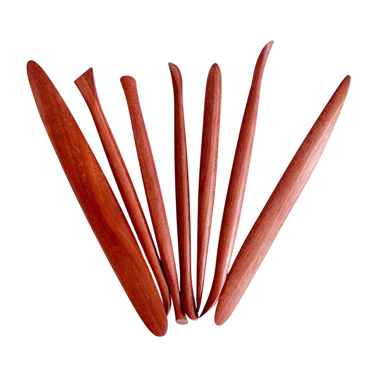 TFAOYS 7Pcs Professional Pottery Sculpting Tool Wooden Clay Modeling Tool Set for Ceramic Clay Carving Engraving Polishing Wood Carving Equipment