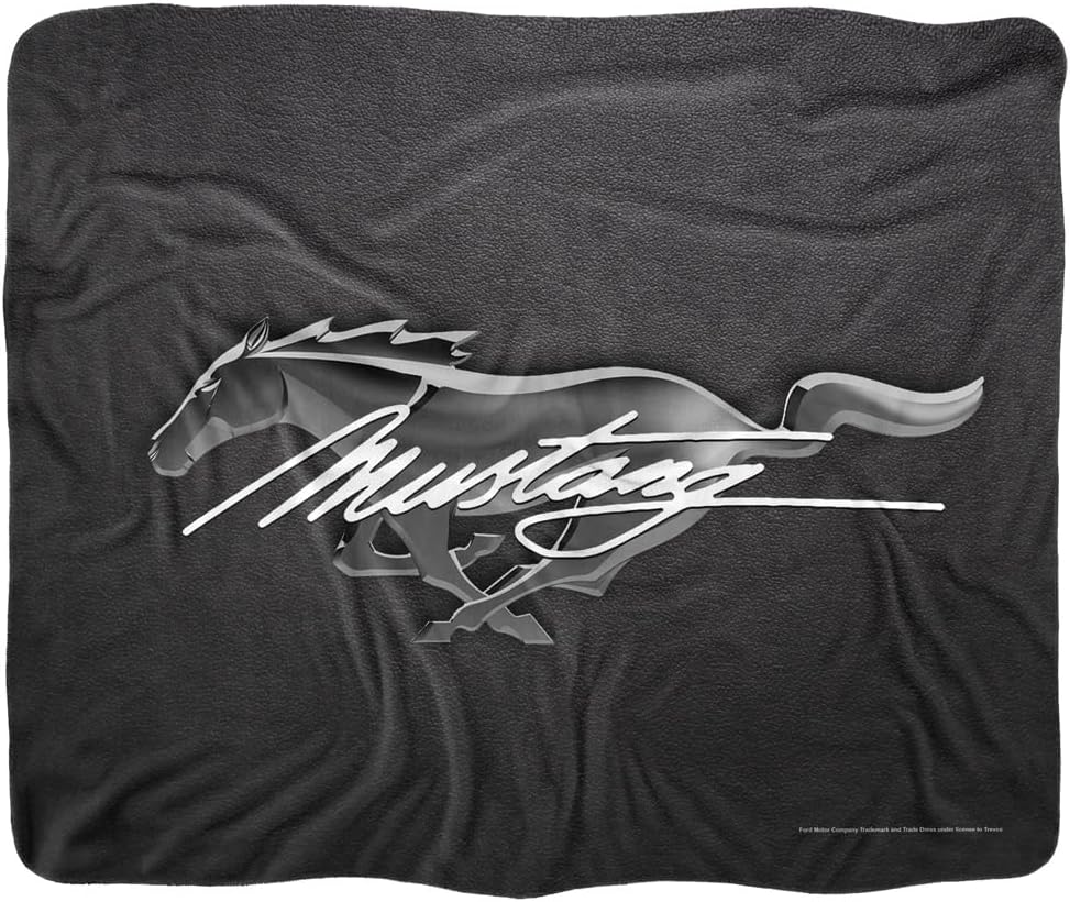 Ford Mustang Blanket, 50"x60", Mustang Logo Silky Touch Sherpa Back Super Soft Throw Blanket