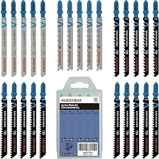30-Piece T101B T144D T111C T118A Jigsaw Blades T Shank for Wood Plastic Metal Assorted Jig Saw Blade Set Compatible with RYOBI Milwaukee Makita Bosch DeWalt etc