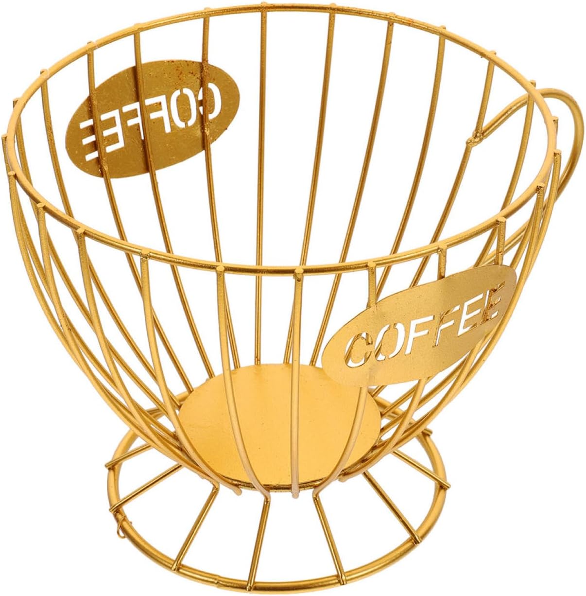 VICASKY Metal Coffee Capsule Holder Multipurpose Storage Basket for Countertop with Large Capacity Fruit Snack Organizer Stable Desktop Rack for Home Kitchen Cafe Office Hotel Use