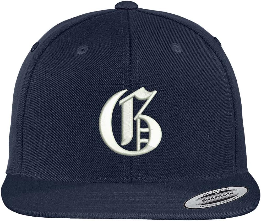Trendy Apparel Shop Old English G Embroidered Flat Bill Snapback Cap