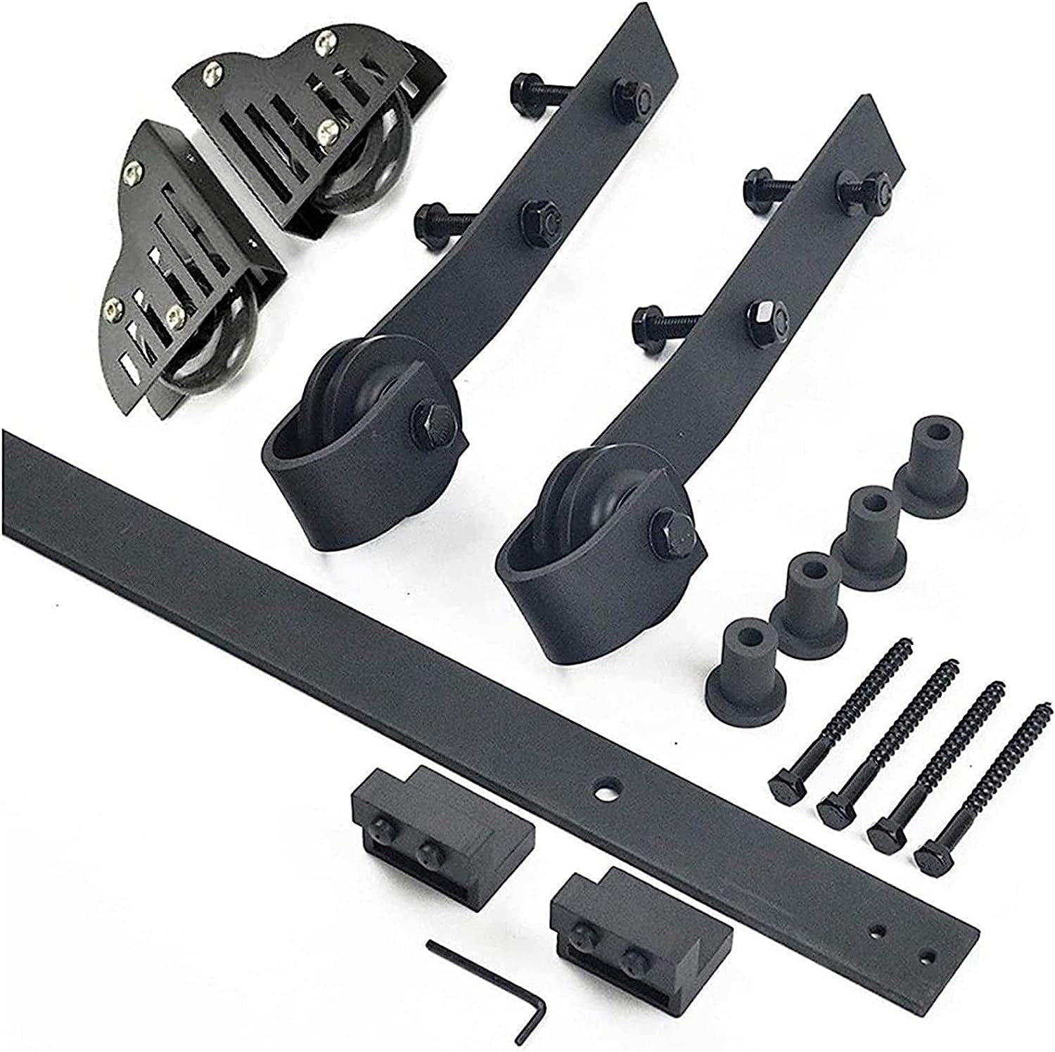 Rolling Ladder Hardware Library - Sliding Barn Door Hardware Kit, Rolling Ladder Hardware Library Sliding Ladder Hardware Kit, Mobile Ladder Track for Library/Loft/Home/I,244cm(8 Ft) Track Kit