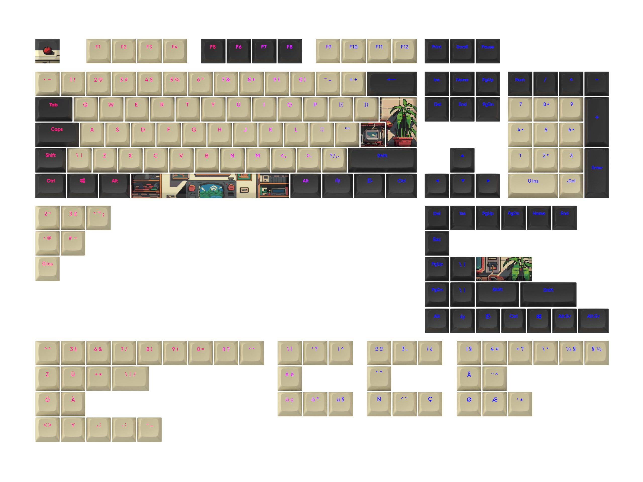 Dark Project Keycaps PBT Multilingua: Set Da 177 Tasti In Profilo CSA Per ANSI E ISO