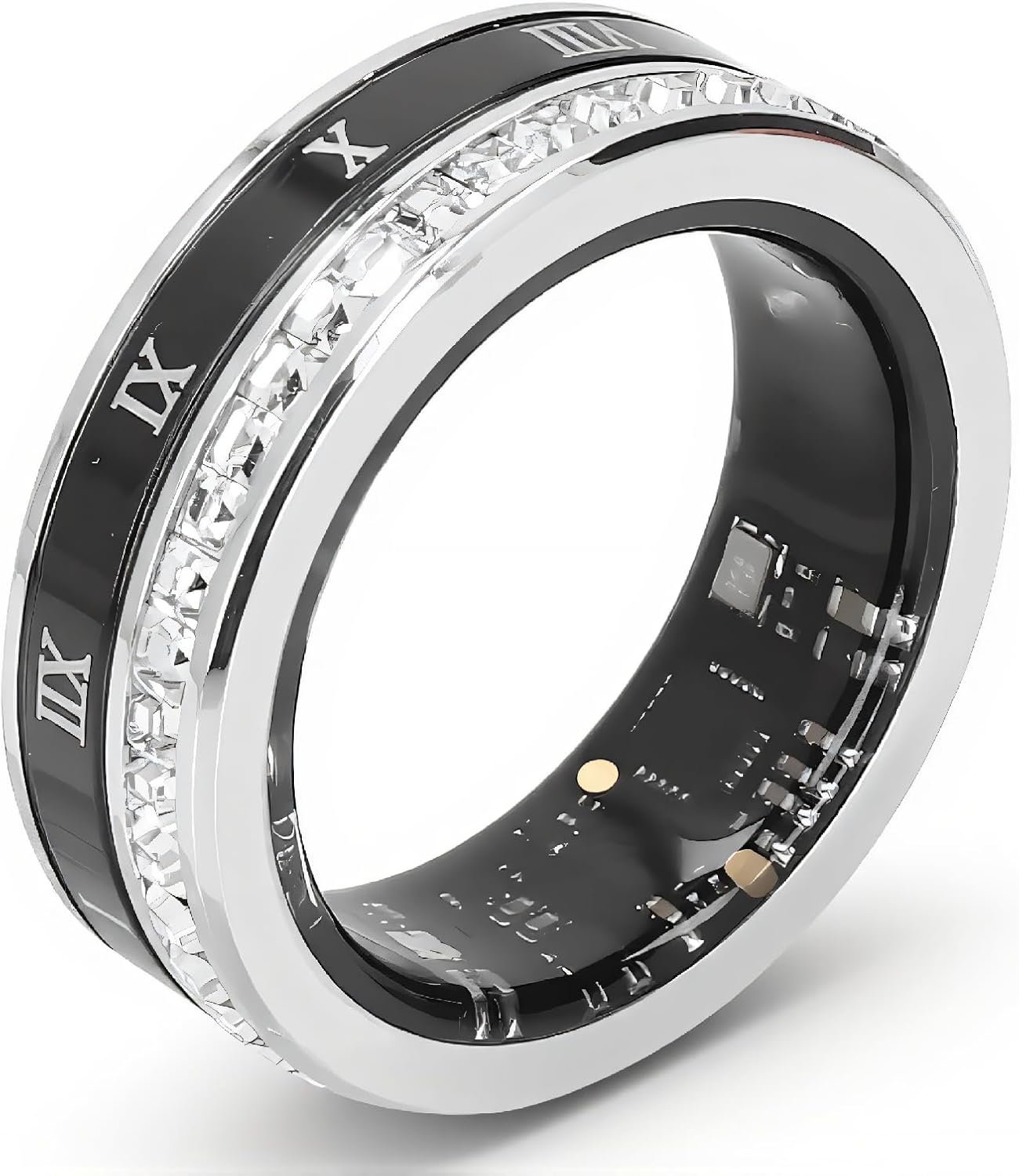 Upgrade Smart Ring for Men, Fitness Tracker for Women, Pedometer, Magnetic Charging, Fitness Ring for Home, Outdoor Activities for iOS, Silver (10)