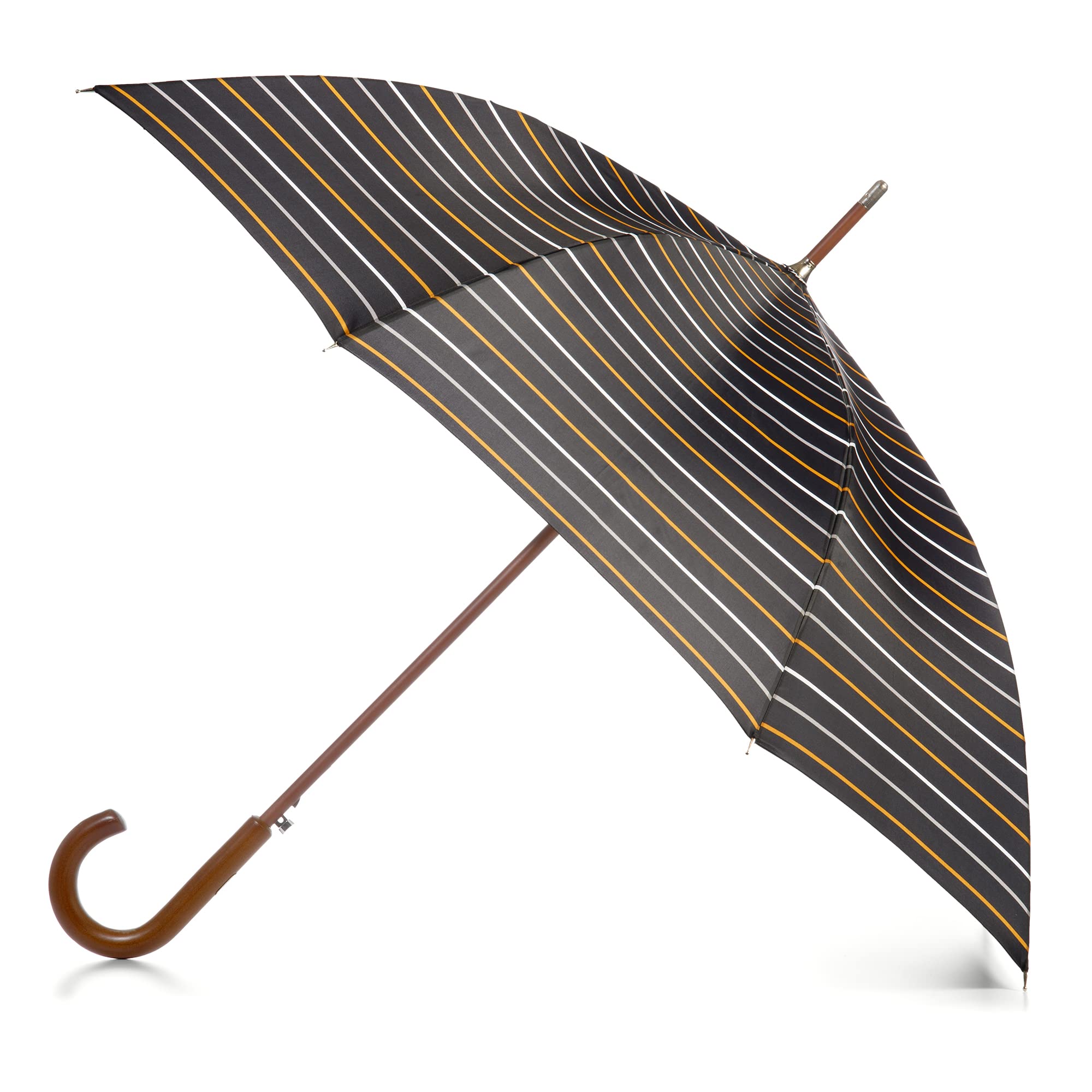 Totes Eco Auto Open Wooden Handle J Stick Umbrella