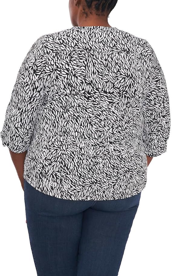 Vince Camuto 3/4 Sleeve V-Neck Rumple Blouse