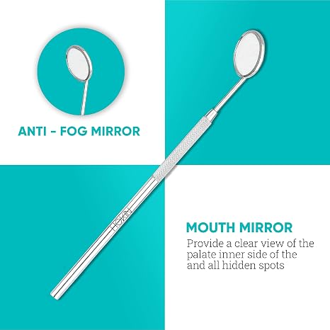Dental Care Set Dental Premium Tooth Cleaning Tartar Remover Tooth Probe Mouth Mirror Scaler Stainless Steel.