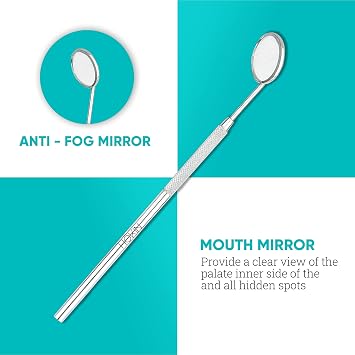 Dental Care Set Dental Premium Tooth Cleaning Tartar Remover Tooth Probe Mouth Mirror Scaler Stainless Steel.
