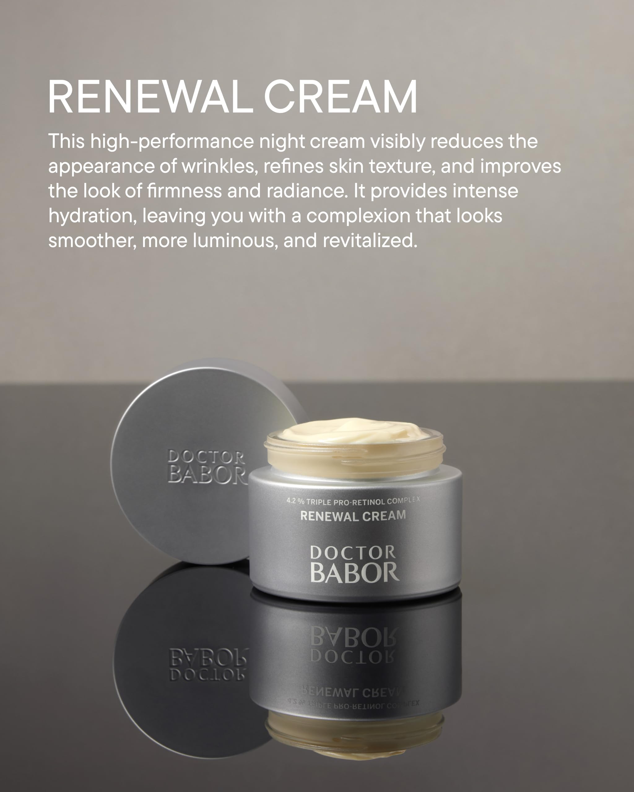 BABOR Renewal Cream with Retinol & Hydrating Complex – Anti-Aging Face Moisturizer for Firmer, Smoother Skin & Luminous Tone, Vegan Clean Formula Made in Germany, Hydrating Day & Night Cream