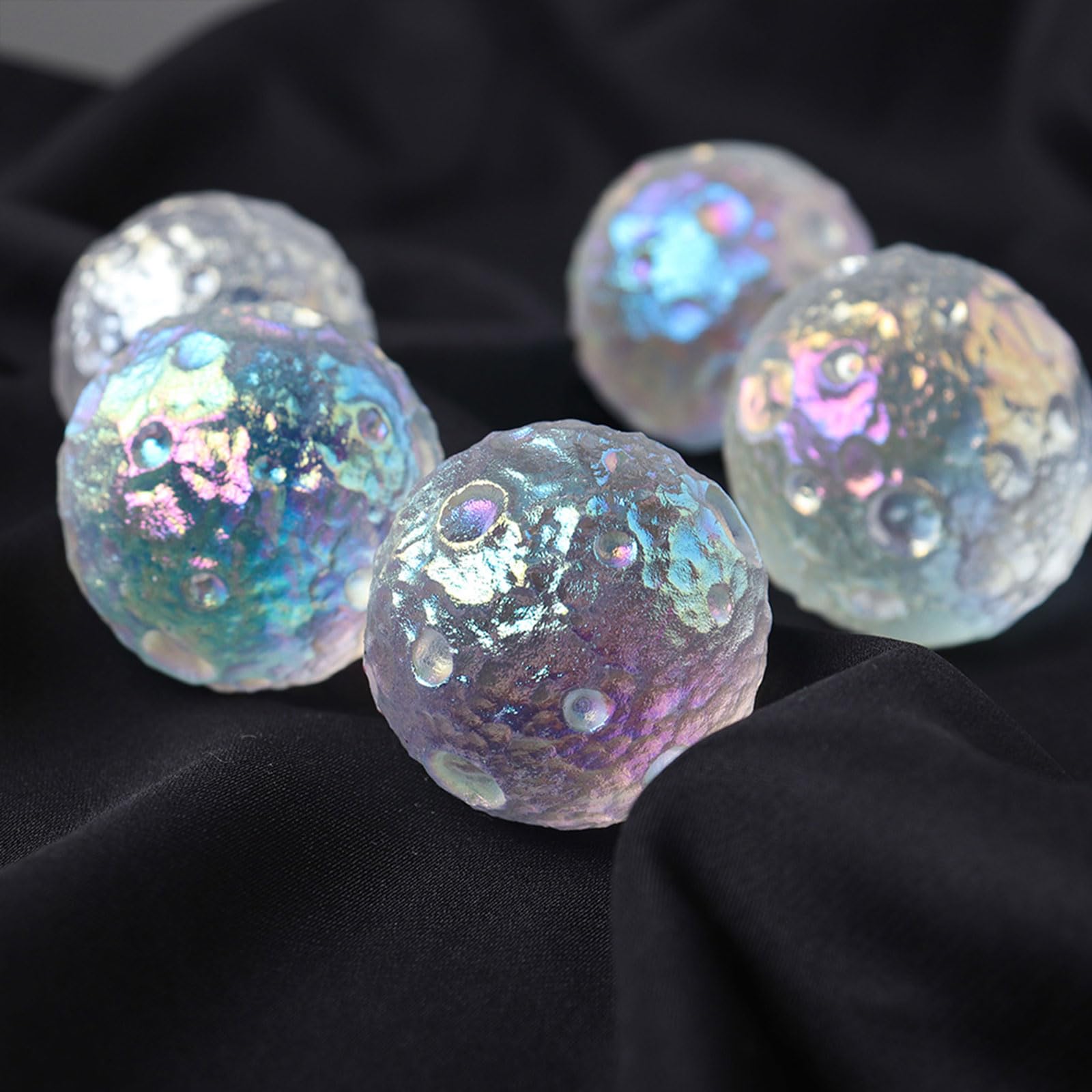 bola de cristal - esfera de piedra de cuarzo natur Esfera de cristal curativa de 4 cm, modelo de meteorito lunar de cuarzo transparente con aura de ángel, ideal for meditación, brujería y decoración,